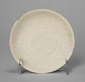 Stoneware Gallery: Dish with Lotus Flower and Petals, Song dynasty (960-1279). Creator: Unknown