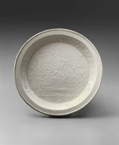 Awata Ware Prints: Dish with Mandarin Ducks in a Lotus Pond, Jin dynasty (1115-1234), 12th century