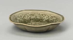 Petal Gallery: Dish with Petal-Lobed Rim, Stylized Peony, and Sickle.. Northern Song dynasty
