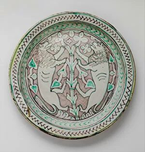 Umbria Gallery: Dish with Rampant Lions, Italian, early 15th century. Creator: Unknown