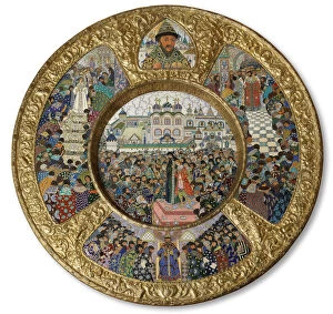 Dish with scenes the Election of Michail Romanov to the Tsar on 14 March 1613, 1913