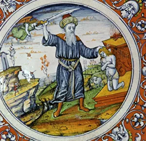Nessus Prints: Dish showing the Sacrifice of Isaac, 16th century. Artist: Nessus Painter