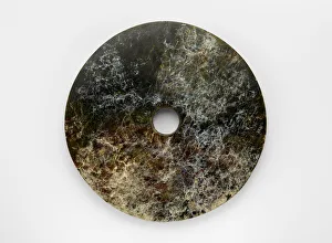 33rd Century Bc Collection: Disk (bi ?) with incised glyph, Late Neolithic period, ca. 3300-2250 BCE