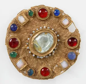 Cabochon Gallery: Disk Brooch, Frankish, 7th century or later. Creator: Unknown