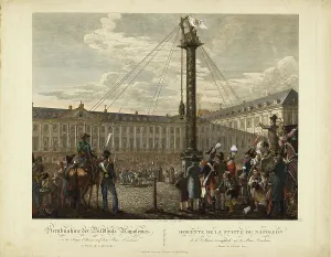 The Dismantling of the statue of Napoleon I from the top of the Vendôme column, April 8, 1814. Creator: Opiz, Georg Emanuel (1775-1841)