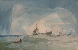 View To Sea Prints: A Dismasted Brig, 1923. Artist: John Sell Cotman