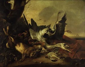 Heron Prints: Display of dead game, between 1621 and 1661. Creator: Jan Baptist Weenix