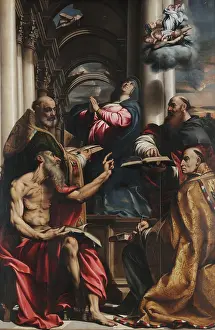 Christian Church Prints: Dispute of four Church Fathers on the Immaculate Conception