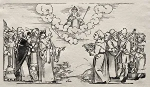 Dispute between Luther and a Catholic Theologian. Creator: Hans Sebald Beham (German, 1500-1550)