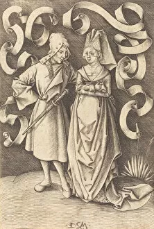 Images Dated 16th July 2021: The Dissimilar Couple, c. 1495 / 1503. Creator: Israhel van Meckenem