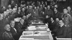 Agreement Prints: Dissolution of the Eastern Front; Signing the armistice of Brest-Litovsk
