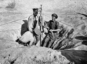 Water Amenities Prints: Distant Fronts, In Palestine; Drilling a Well, 1917. Creator: Unknown
