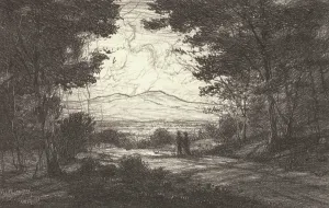 Bolton Brown Prints: Distant Mountains (Small), 1920s. Creator: Bolton Coit Brown