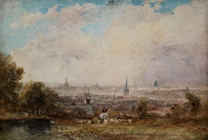 Thomas Creswick Gallery: A Distant View of Birmingham, 1825-1830. Creator: Thomas Creswick