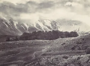 Lebanon Prints: Distant View of the Cedars of Lebanon, ca. 1857. Creator: Francis Frith