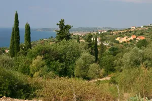 Ionian Islands Prints: Distant view of Lourdas, Kefalonia, Greece