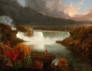Native Americans Collection: Distant View of Niagara Falls, 1830. Creator: Thomas Cole