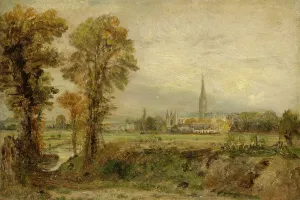 Constable John Prints: Distant View Of Salisbury Cathedral, 1821. Creator: John Constable
