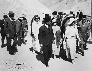Burton Prints: Distinguished visitors to the Tomb of Tutankhamun, Valley of the Kings, Egypt, 1923