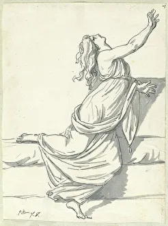 A Distraught Woman with Her Head Thrown Back, 1775/80. Creator: Jacques-Louis David