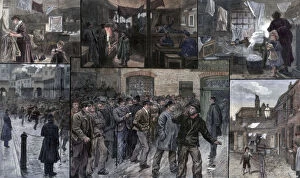 Images Dated 27th March 2007: Distress in the East End of London, 1886.Artist: Charles Joseph Staniland