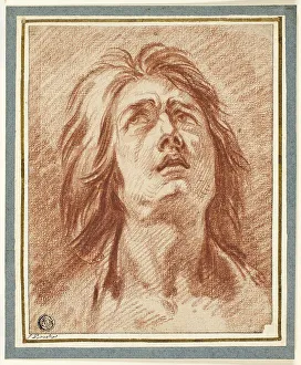 Distressed Prints: Distress: Head of a Woman Looking Upwards, n.d