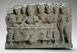 Distributing Prints: The Distribution of the Buddha's Relics, 2nd-3rd century. Creator: Unknown