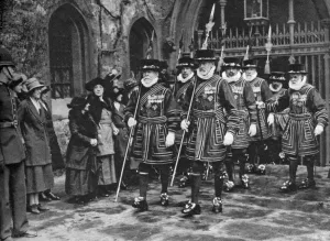Distribution of the Maundy Money by Yeomen Warders, Tower of London, 1926-1927 Distribution of the Maundy Money by Yeomen Warders, Tower of London, 1926-1927