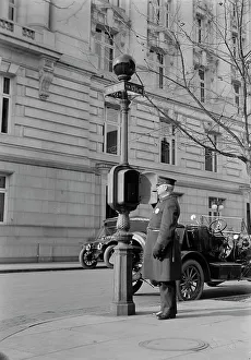 Road Sign Prints: District of Columbia - Fire Alarm Box And Policeman