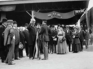 Cadet Prints: District of Columbia Public Schools - Secretary of War Dickinison Presenting Banner To