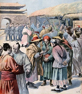 Disturbances in Seoul, Korea, 1894. Artist: Frederic Lix