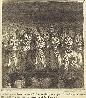 Applauding Prints: On dit que les Parisiens sont difficiles a satisfaire, ... 1864. Creator: Honore Daumier