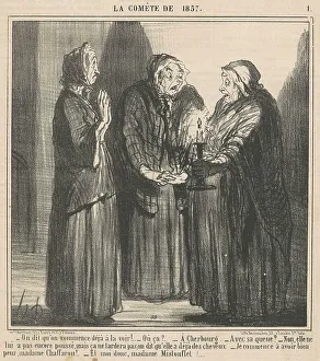 Old Women Prints: On dit qu'on commence déja a la voir... 19th century. Creator: Honore Daumier
