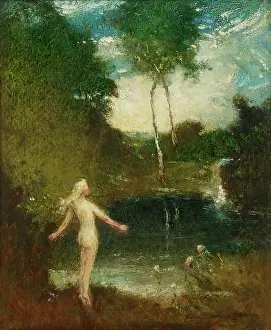 Oil On Board Prints: The Diver, about 1908-1915. Creator: Elliott Daingerfield
