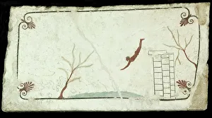 Athletics Gallery: The Diver. Tomb of the Diver (Tomba del Tuffatore), ca 470 BC. Creator: Classical Antiquities