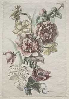 Divers fleurs mises en boucquets: No. 1 - Hollyhocks and Narcissus, c. 1670. Creator