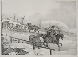 1791 1824 Prints: Four Diverse Subjects: Wagon climbing a Hill. Creator: Theodore Gericault (French