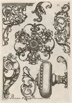 Berain Jean Louis Gallery: Diverses Pieces de Serruriers, page 12 (recto), ca. 1663. Creator: Jean Berain