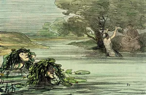 Voyeur Prints: Divertissement aquatique renouvelé des Grecs, 1857. Creator: Honore Daumier