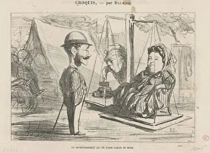 Weighing Prints: Un divertissement qui ne passe jamais de mode, 19th century. Creator: Honore Daumier