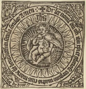 1500 Prints: Divine Infant with the Globe in a Circle with Four Angels
