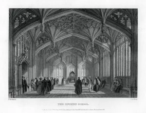 Perpendicular Prints: The Divinity School, Oxford, 1837. Artist: John Le Keux