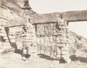 Teynard Gallery: Djerf-Hocein (Tutzis), Hemi-Speos, Colosses de la Partie Exterieure, 1851-52