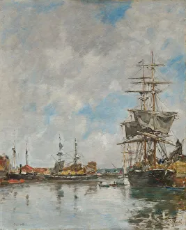 Eugene Boudin Prints: The Dock of Deauville, 1891. Creator: Eugene Boudin (French, 1824-1898)