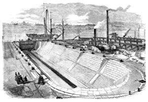 Graving Dock Prints: Dock No. 2 at Chatham Yard, recently opened, 1858. Creator: Smyth