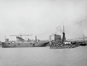 William Cramp And Sons Prints: Docks, Cramps Shipyard, Philadelphia, Pa. The, between 1900 and 1906. Creator: Unknown