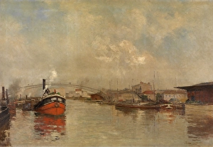 The Docks La Villette in Paris, 1885. Creator: Pierre Vauthier