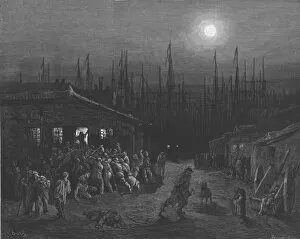 Dockers Gallery: The Docks - Night Scene, 1872. Creator: Gustave Doré