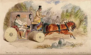 Changing Prints: A doctor changing into hunting clothes in his carriage