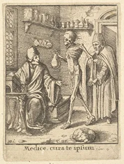 Inevitability Prints: Doctor, from the Dance of Death, 1651. Creator: Wenceslaus Hollar